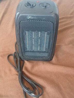 Comfort Zone Black Portable Ceramic Space Heater with Dual Controls